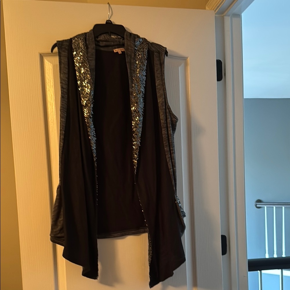 Juicy Couture Black Sequin-Trim Vest